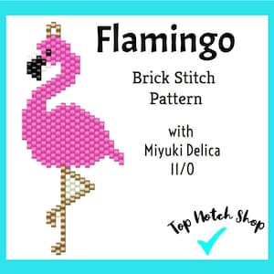 Flamingo Brick Stitch Pattern - Pink Flamingo Pattern Digital PDF - Pink Flamingo Brick Stitch Pattern Digital PDF