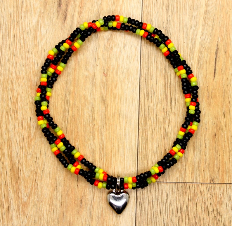 Anklets Rasta Rasta Anklet - Rasta Elastic Stretch Anklet - Rasta Multi Strand Anklet ...