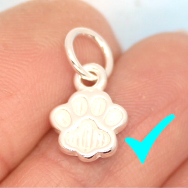 Sterling Silver Paw Charm - Sterling Silver Animal Paw Charm - Paw Charm - Silver Paw Charm