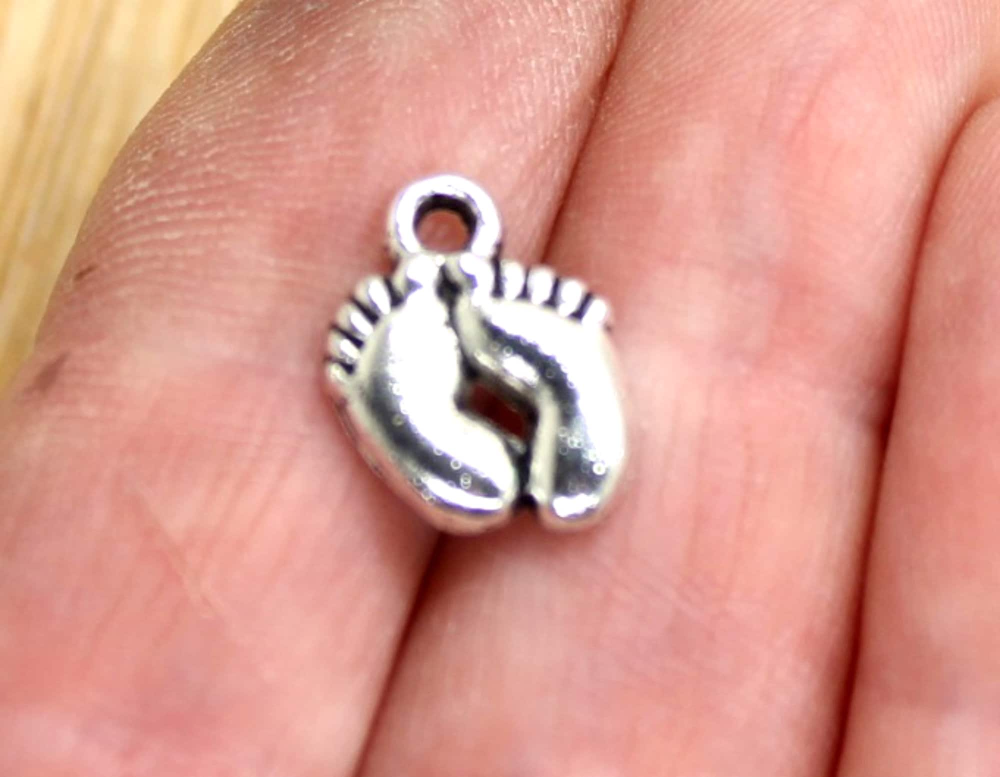 10 Feet Charms 10 Baby Feet Charms Zinc Alloy Feet Charm Etsy