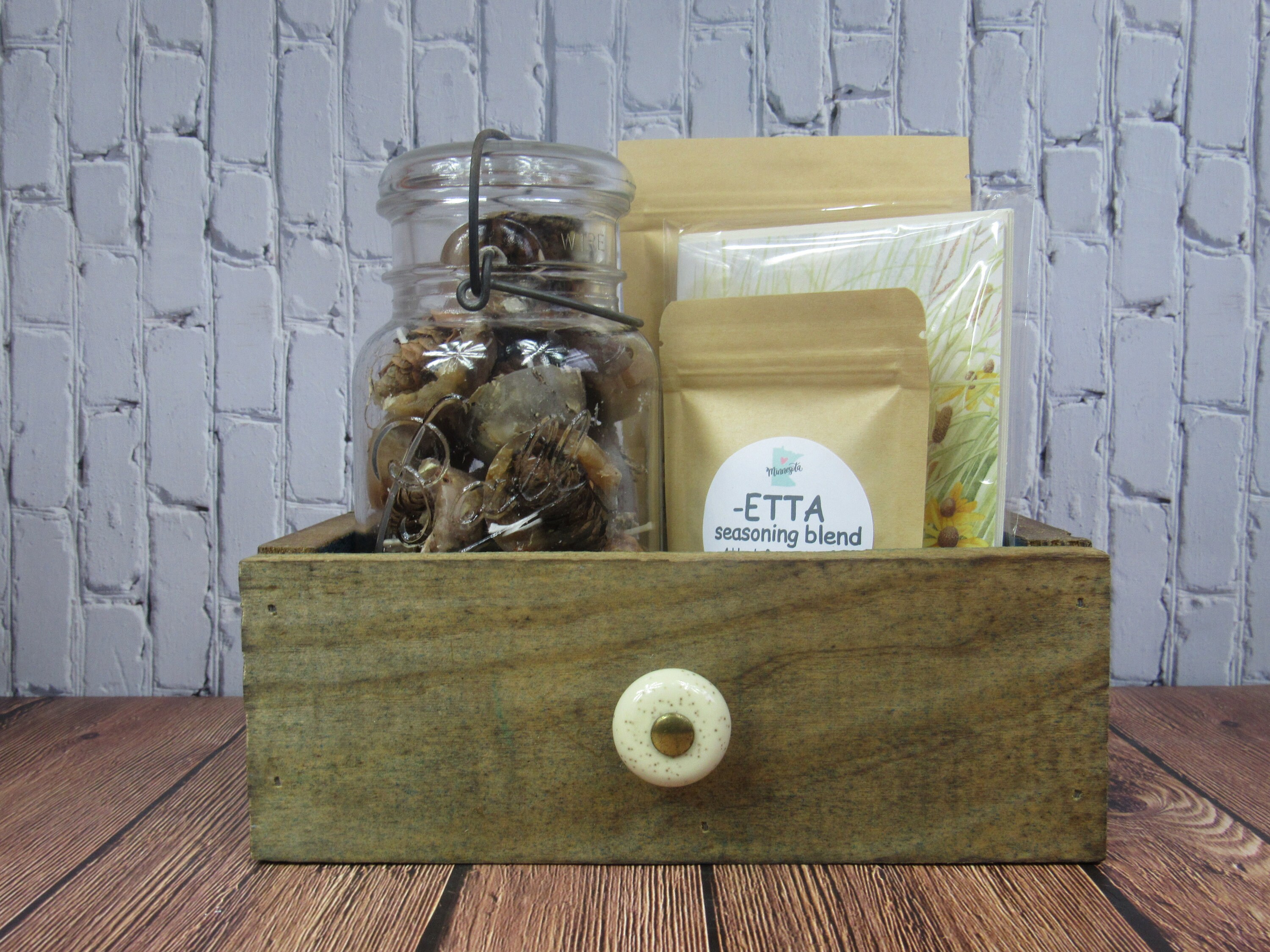 Minnesota MN themed gift basket reclaimed wood box hand Etsy