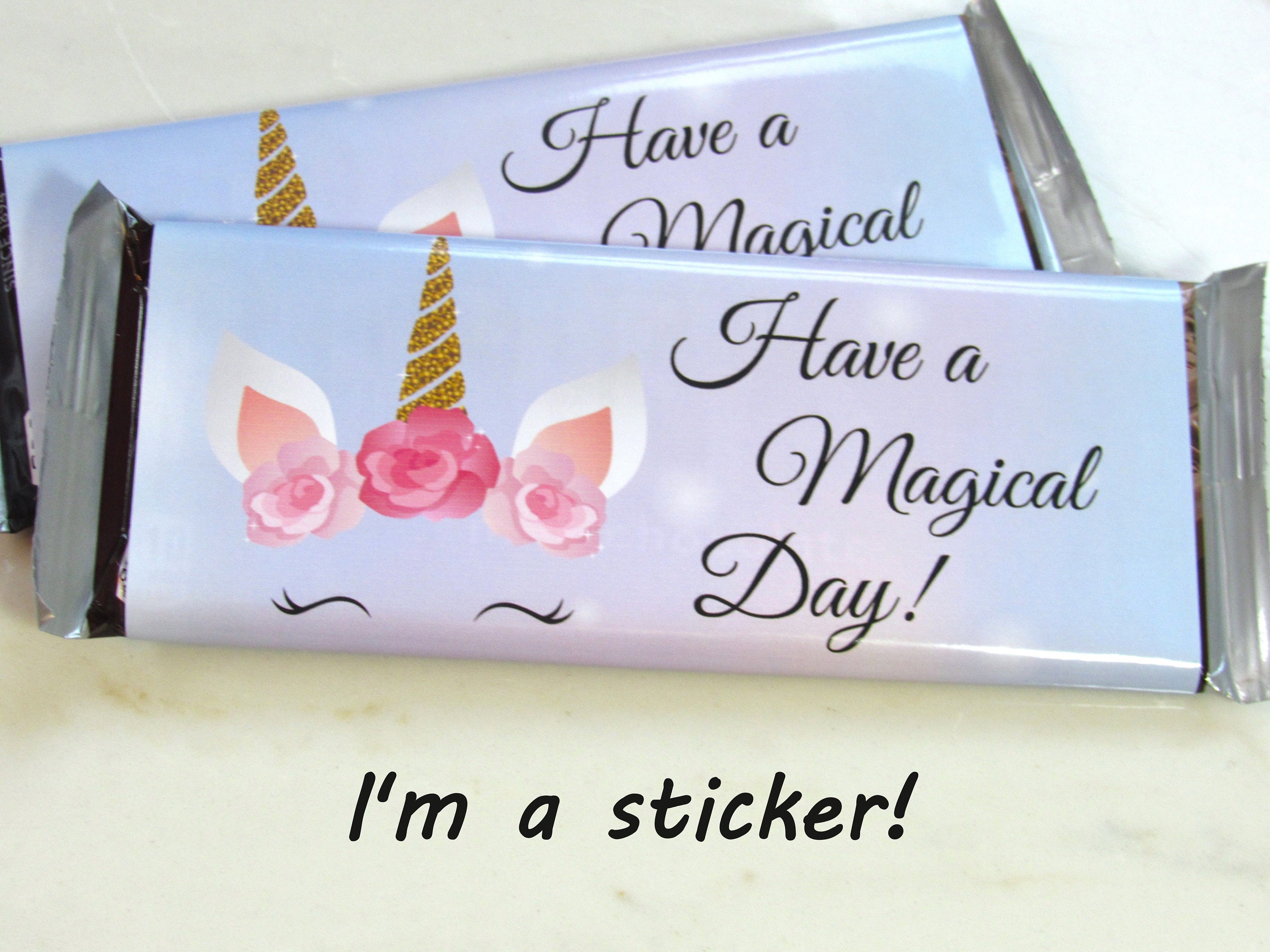 Wrapper Sticker 6 Personalized Chocolate Bar Favor Stickers - Glossy Sticker Wrappers ...
