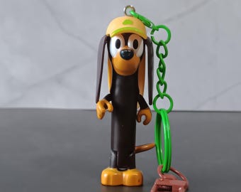 Snickers the Weiner Dog  Upcycled keychain - Bluey action figure made into a backpack or bag Accessory, zipper or bottle charm, or key chain