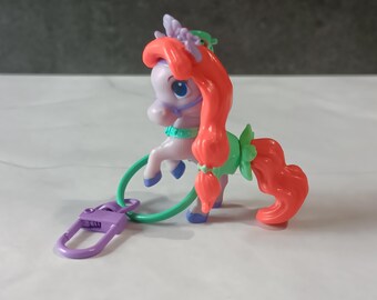Disney Princess Palace Pets "Seashell" pony figure Upcycled keychain - The Little Mermaid Ariel's pet horse toy made into an accessory