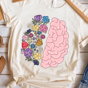 Floral Brain T-Shirt, Mental Health Awareness T Shirt, TBI, Epilepsy, Chronic Migraine, Gift for Neurologist