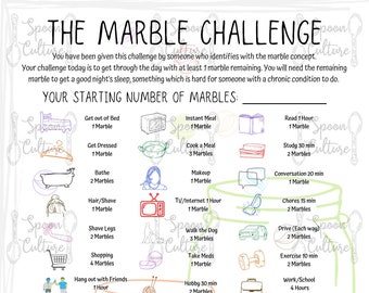 The Marble Challenge, Chronic Illness Marble Concept Digital Download