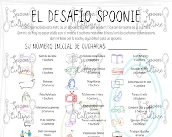 Spanish Spoonie Challenge, Desafío de la cuchara, Descarga digital de la teoría de la cuchara para enfermedades crónicas