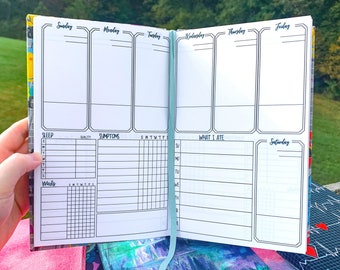 Undated Symptom Journal, Weekly Chronic Illness Pain Diary Log for Spoonies, Customizable
