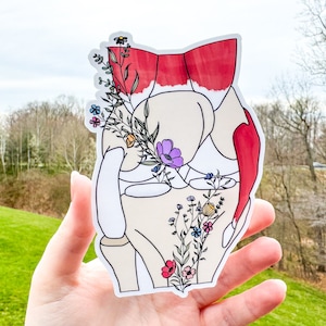 Adesivo de joelho, adesivo de conscientização de joelho de anatomia floral