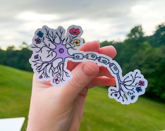 Neuron Sticker, Floral Anatomy Neuron Awareness Sticker