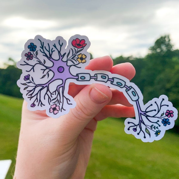 Neuron Sticker, Floral Anatomy Neuron Awareness Sticker