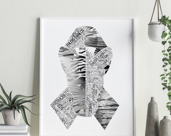 Nube de palabras de cinta de sensibilización EDS, Arte de cebra de Ehlers Danlos