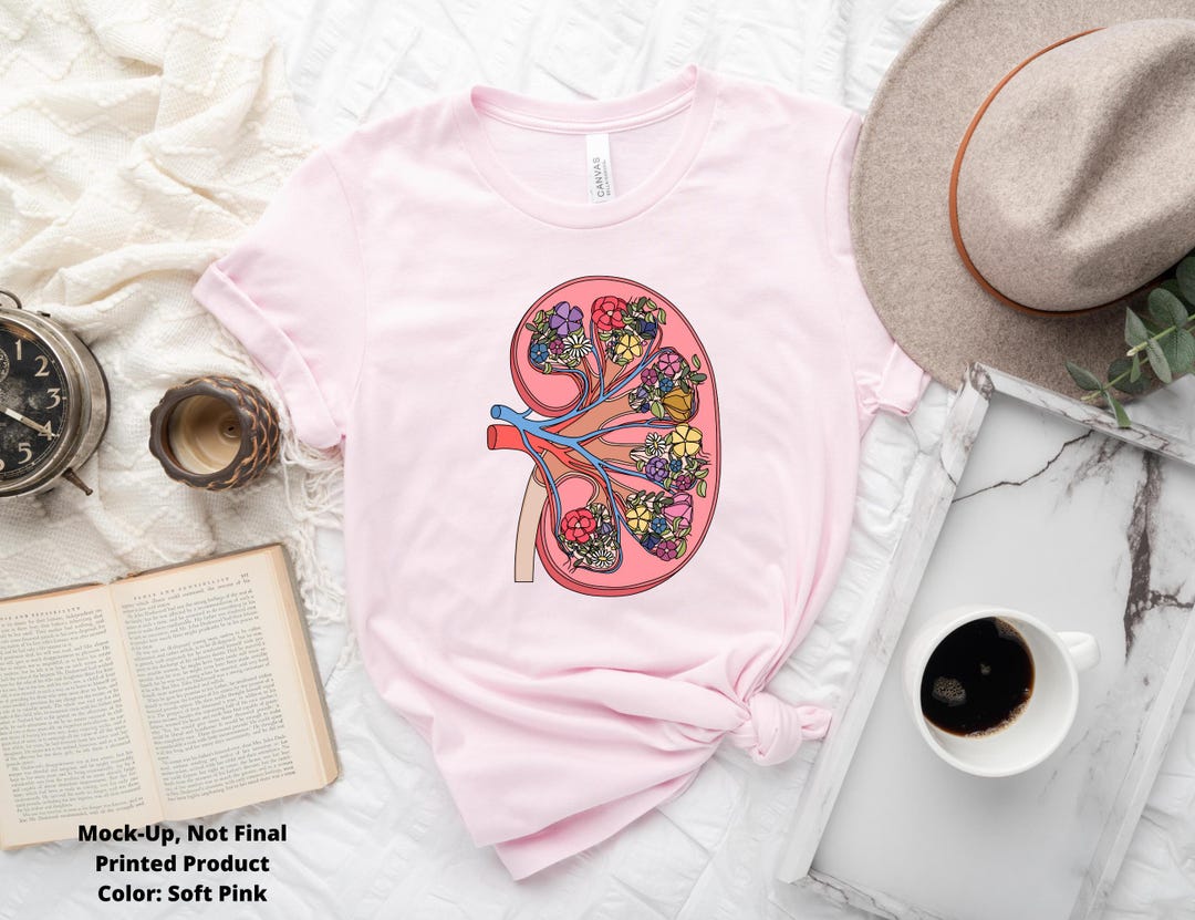 Floral Kidney T-shirt, Kidney Disease Awareness T Shirt, Chronic Kidney ...