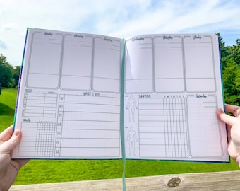 Large Print Undated Symptom Journal, Weekly Chronic Illness Pain Diary Log for Spoonies, Customizable