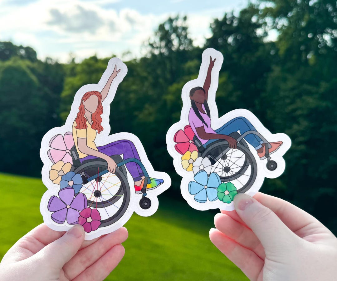 Customizable Wheelchair Girl Sticker, Ambulatory Wheelchair User ...