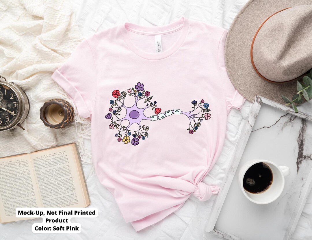 Floral Neuron T-shirt, Neuropathy Awareness, CRPS T Shirt, Multiple ...