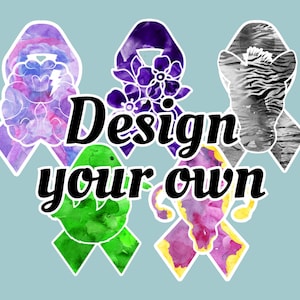 Concevez votre propre autocollant de sensibilisation, autocollants de sensibilisation à l’aquarelle personnalisables, maladies chroniques, cancer, handicap, maladie mentale