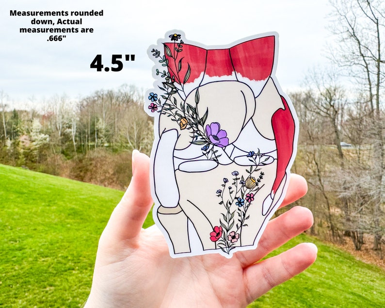 Knee Sticker, Floral Anatomy Knee Awareness Sticker - Etsy
