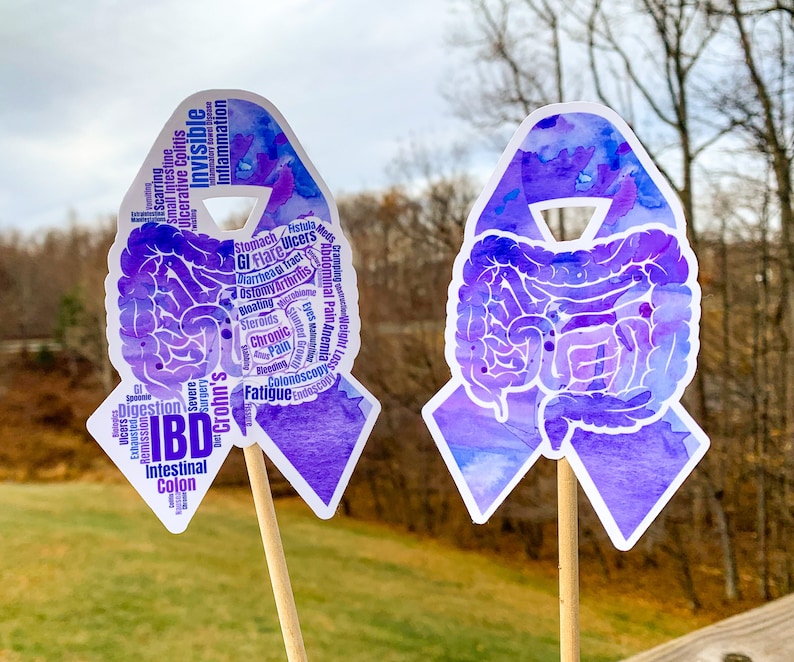 IBD Sticker, Inflammatory Bowel Disease Awareness Ribbon Word Cloud ...