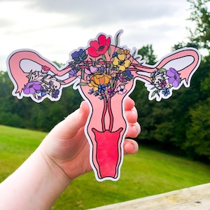 Uterus Sticker, Floral Anatomy Uterus Awareness Sticker