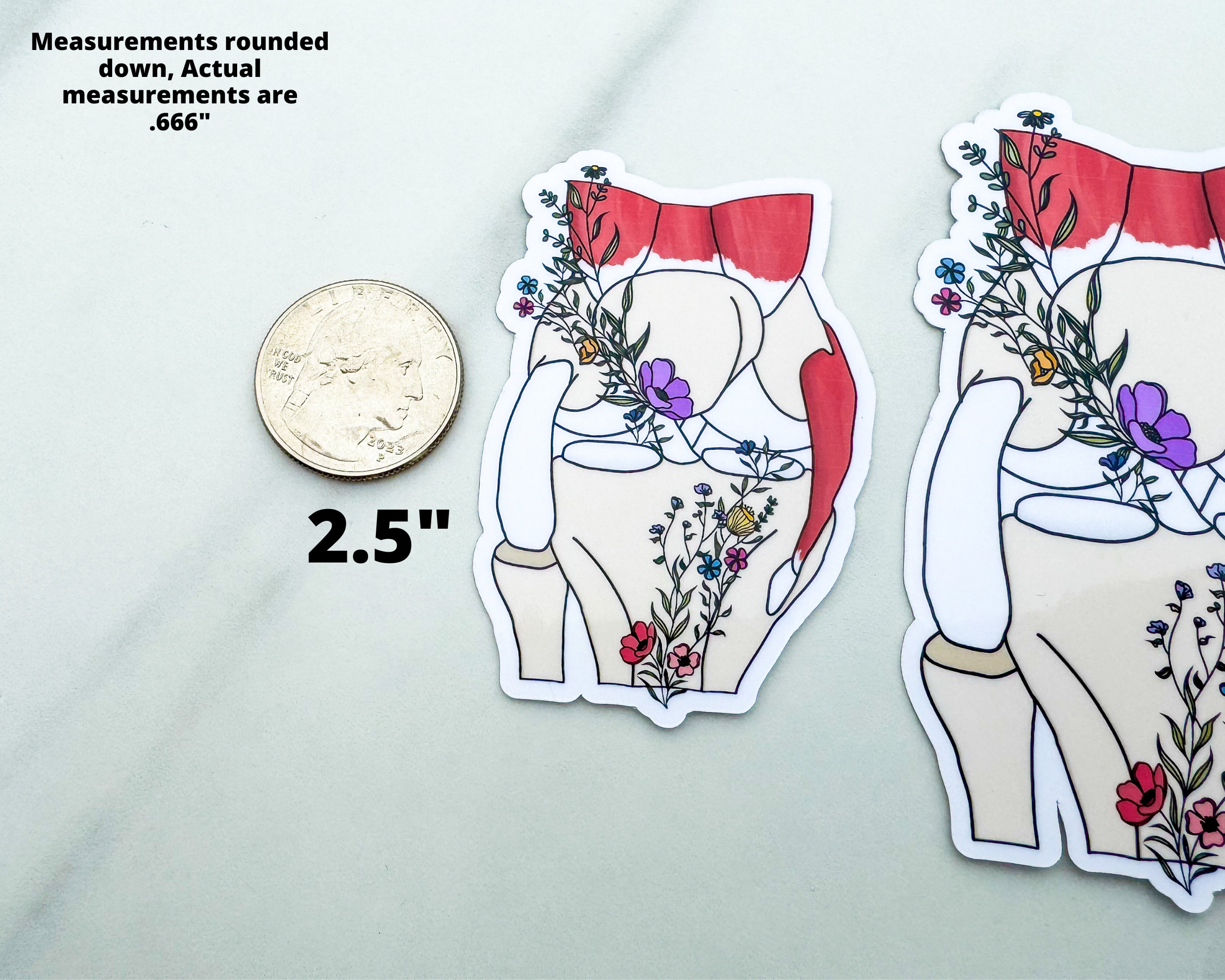 Knee Sticker, Floral Anatomy Knee Awareness Sticker - Etsy