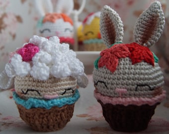 Crochet Pattern Spring Cupcakes, German, German, PDF
