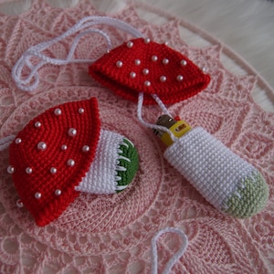 Crochet pattern mushroom bag, PDF, German, German, lighter bag