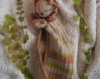 PDF, German crochet pattern cuddle cloth, lion cub, cuddle cloth