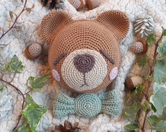 PDF, German crochet pattern music box bear, teddy