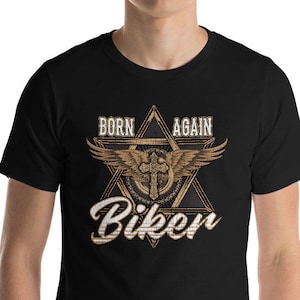 Born Again Biker Motorcycle T-Shirt,Christian,Cross,Jesus, T-shirt,Religious Shirts,Christian Biker Shirt,Saved,Recovery,Motorcycle Gift