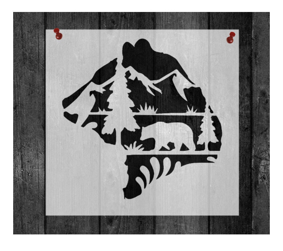 WILDLIFE BEAR Stencil Sheet Stencil Wall Stencil Plastic Etsy