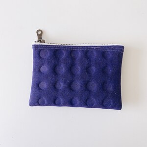 small essentials pouch // purple dots