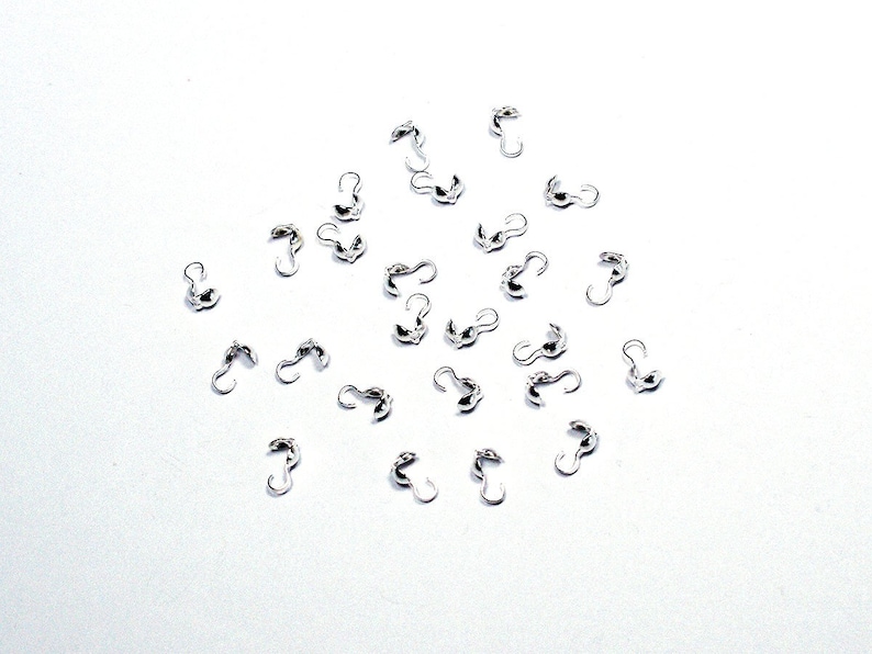 Folding capsules squeeze skallots 8 x 4 mm silver 40 pieces #Z59