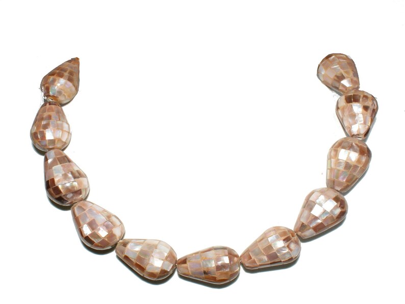 Abalone Paua sea ears sea opal shell mother-of-pearl beaded mosaic drops #MUS1