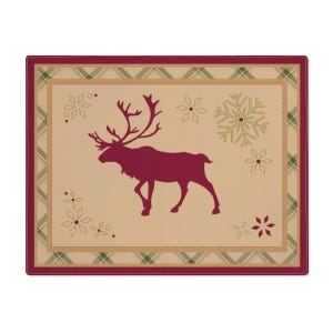 Christmas Reindeer Placemat 18&quot; x 14&quot; Single Place Mat, Holiday Table Decor, Festive Dining Mat, Xmas Kitchen Linens, Table Setting
