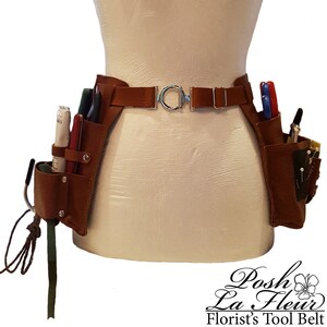 Posh La Fleur Florist's Leather Tool Belt in Brown Leather