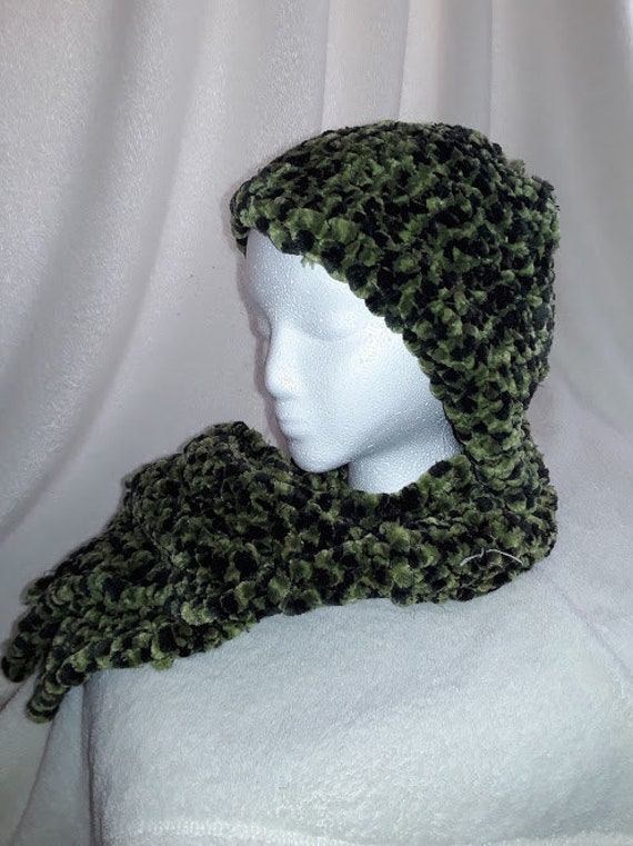 fluffy hat and scarf