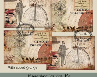 Vintage Masculine Journal Kit Digital Download