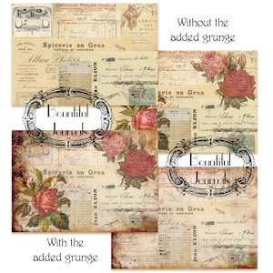 Layered vintage ephemera journal backgrounds digital download