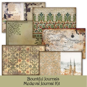 Medieval Digital Journal Kit Middle Ages Chivalry Heraldry Castles