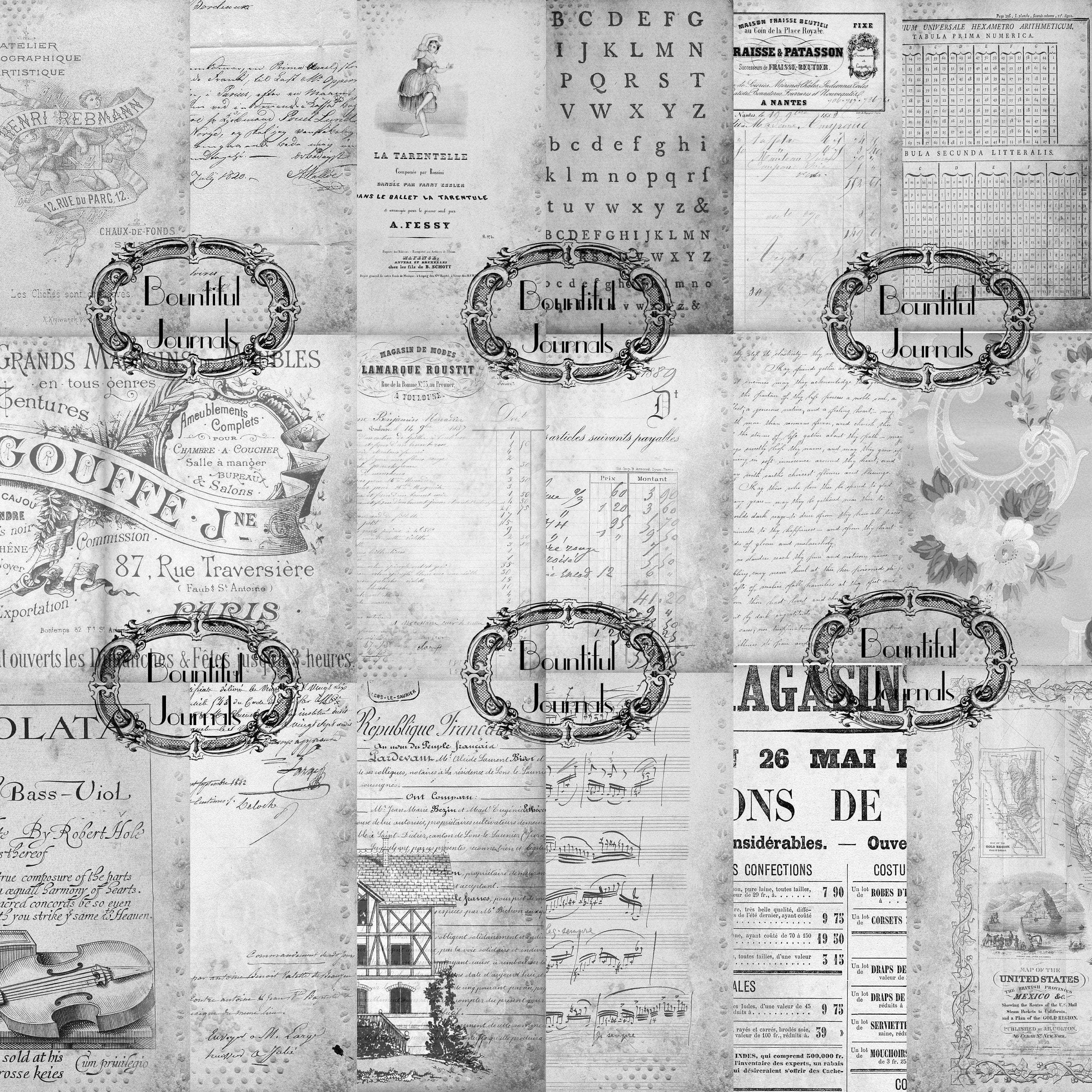 Vintage Grunge Ephemera Digital Journal Kit | Etsy