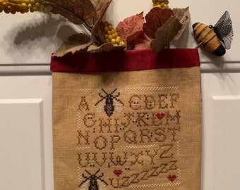 Buzz Sampler pdf digital download cross stitch pattern bees beehives