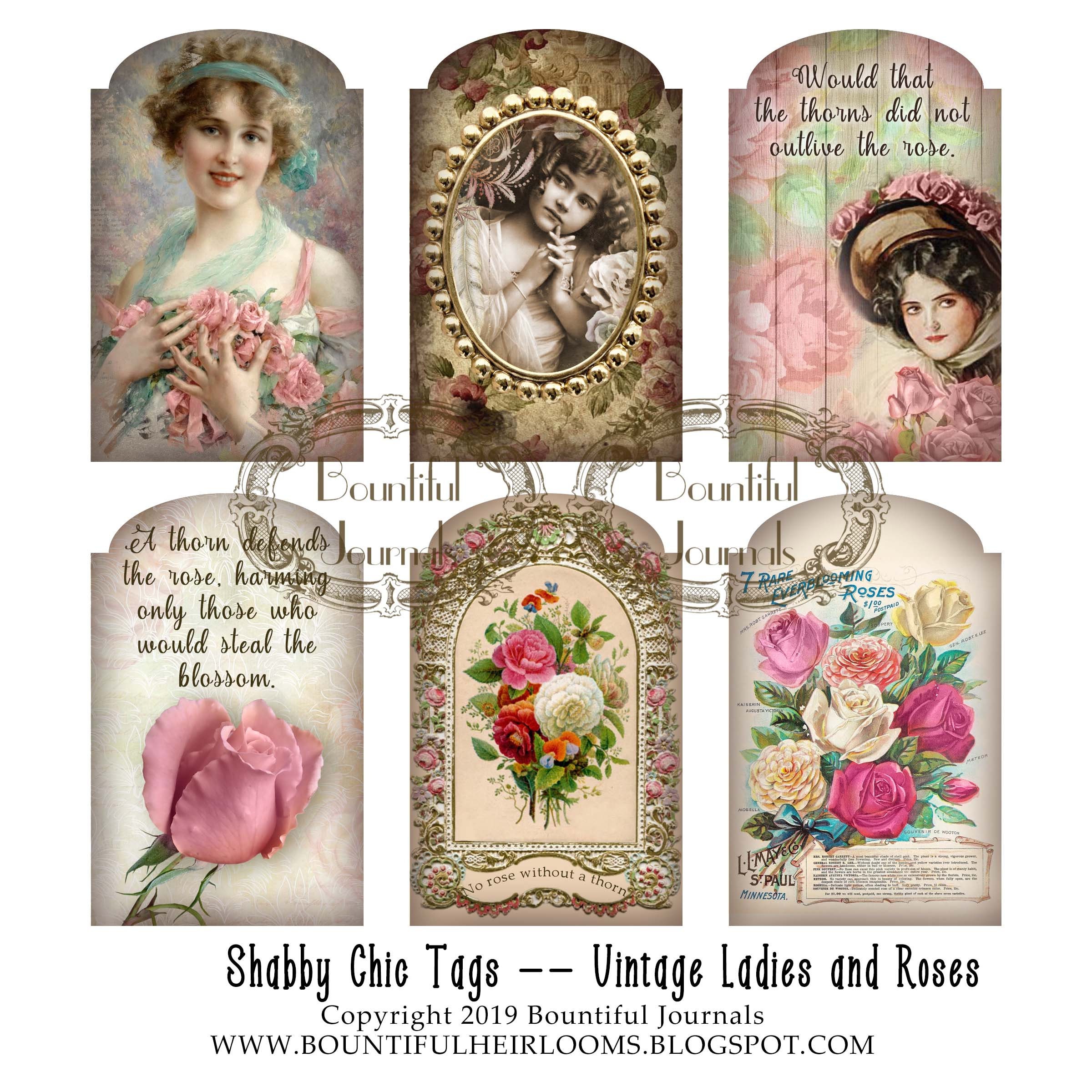 Shabby Chic Victorian Ladies Junk Journal Ephemera Pack, Vintage Journaling  Supplies, Feminine Scrapbook Digital Paper Prints, Rose Ephemera 