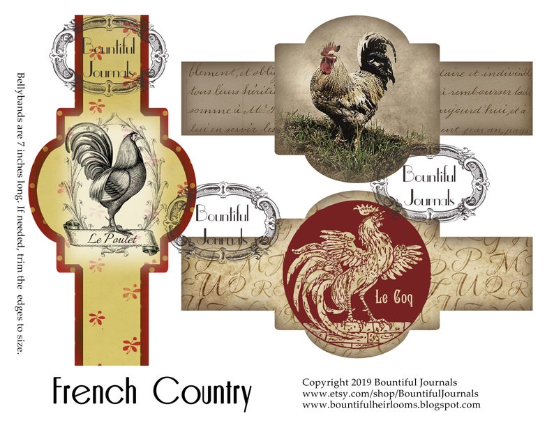 French Country Digital Journal Backgrounds Kit Junk Journals France Junk Journal Kit Printable Journal DIY instant download image 4