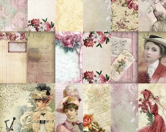 Vintage Victorian Journal Kit Roses Florals Junk Journal Handmade Printable DIY Instant Download