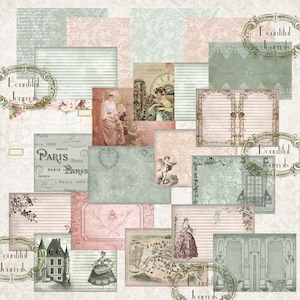 Paris Digital Journal Kit; Junk Journals; Frankreich Junk Journal Kit, druckbare Journal Kit, DIY Ephemera Instant Download