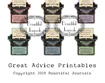 Vintage Typewriter Printables, Ccllage Sheet, Digital Instant Download