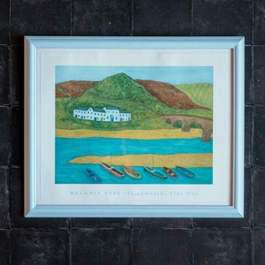 Vintage Teignmouth art print, Melanie Epps Tide Out artwork, coastal home decor