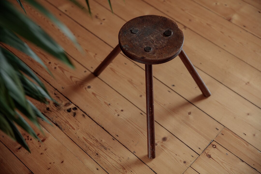 Old Wooden Milking Stool, Three Legged Seat, Rustic Home Decor - Etsy