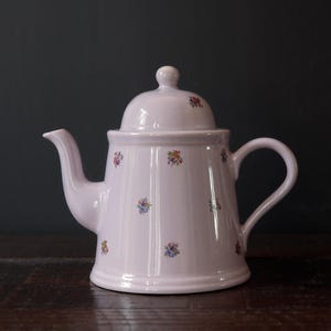Vintage lilac teapot, ceramic English tea pot, ditsy floral pottery